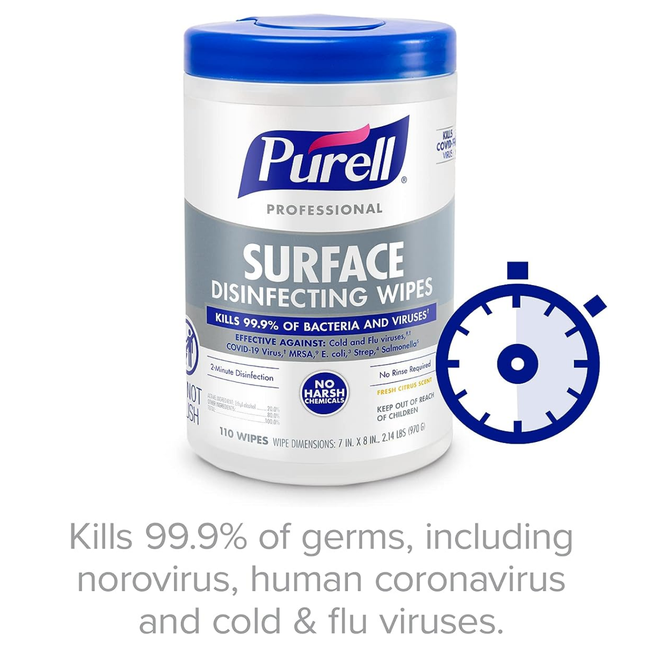 Purell Professional Surface Disinfecting Wipes 7 x 8 110 Wipes Per